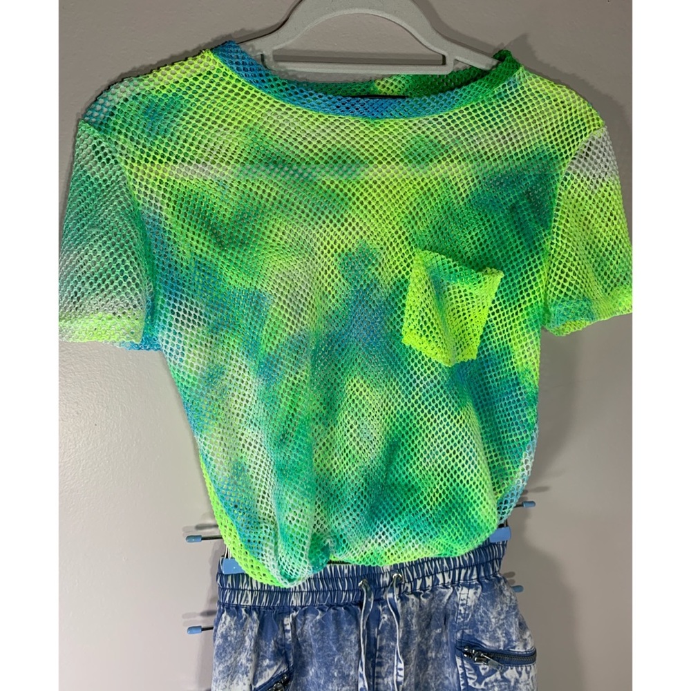 Mesh crop top green  💚